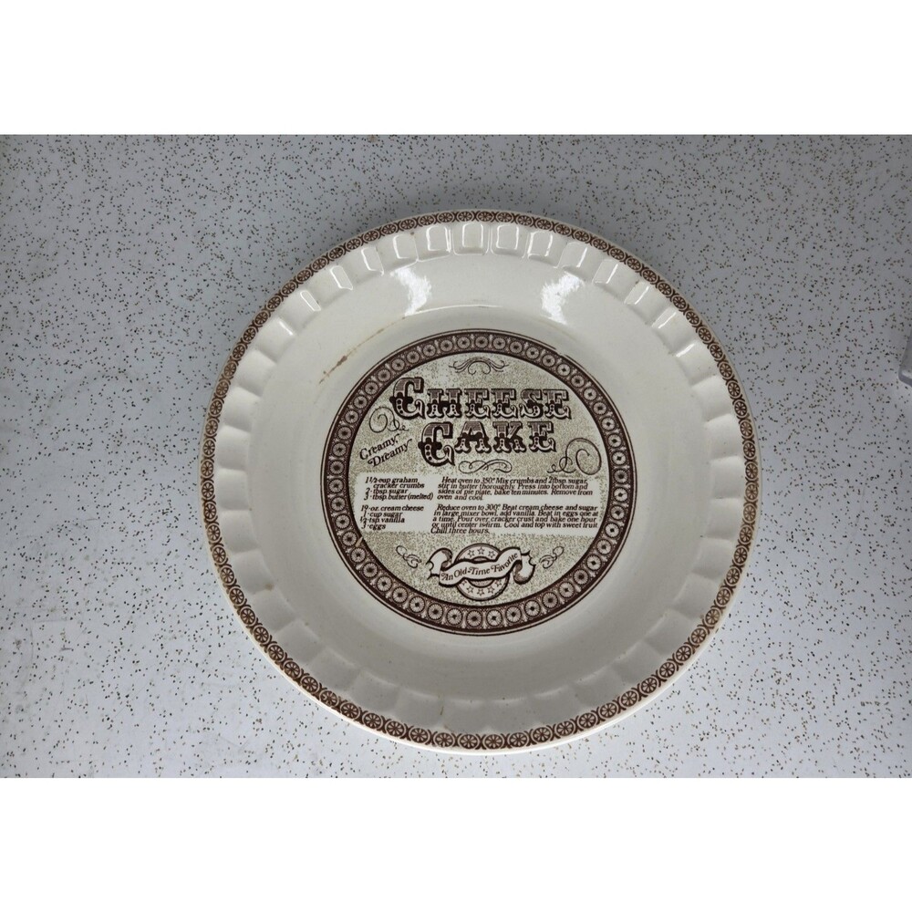 Vtg 1983 Royal China Jeannette 11" Cheese Cake Recipe Pie Plate/Baking Dish USA - Picture 4 of 12